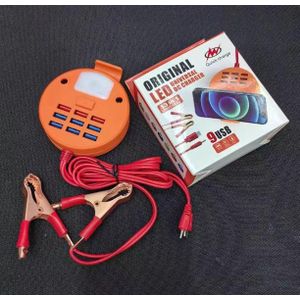 Chargeur Universel DC 13 en 1 – Pinces Crocodile Batterie, Éclairage LED & Station 9 Ports USB Quick Charge