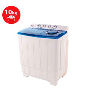 Nasco Machine à Laver sémi-automatique - 10Kg - NASTT-B100FL - 450W - Blanc / Bleu