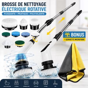 Brosse de Nettoyage Électrique 9 en 1 + Serviette Microfibre Offerte 