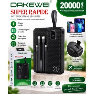 DAKEWEI Power Bank 20000mAh – Charge Ultra Rapide