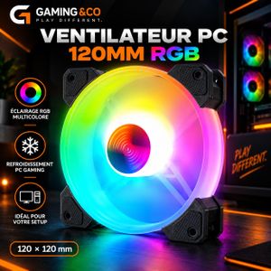 Ventilateur PC 120mm RGB - Refroidissement Haute Performance Pour Boîtier Gamer - 120 x 120 mm