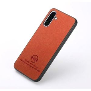 Coque Modèle Premium Samsung A27 (couleur Maron) , Design en Textile Tendance avec Tecnologie MagSafe integrée pour recharge sans fil 