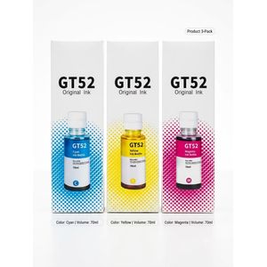 Pack 3 Bouteilles d'Encre d'Origine GT52 (Cyan, Jaune, Magenta) – 3X70 ml