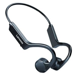 Lenovo Casque Bluetooth à conduction osseuse - étanche pour le sport et la course, expérience d'écoute sans fil ouverte Noir