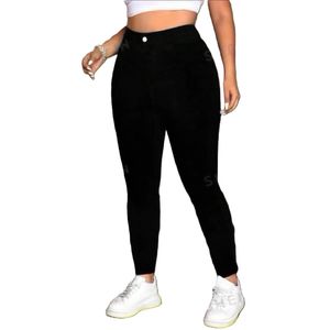 Pantalon Slim Taille Haute – Noir Intense