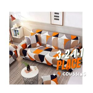 Mika Housse de canapé élastique universelle ensemble de quatre pièces-orange