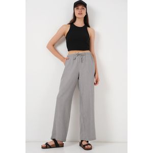 Bigdart Pantalon Large En Lin Pour Femme 6735 - Gris