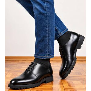 PREMIUM soulier en cuir pour homme-noir  élégance et noblesse  NOIR