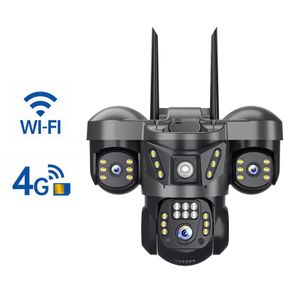 Caméra de sécurité KH Ai Solar 5MP 4K 3-en-1 à triple objectif, rotation à 360°, Wi-Fi, vision nocturne