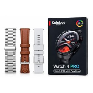  Kalobee Watch 4 Pro – Écran AMOLED Incurvé + 3 Bracelets Interchangeables