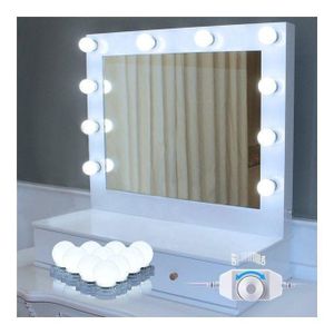 Kit De Lumière LED Avec 10 Ampoules à Intensité Variable Pour Miroir Coiffeuse Hollywood