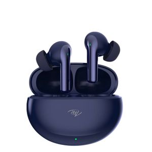 Itel Ecouteurs Bluetooth - BudsAce ANC - IPX5 - Bleu - Garantie 3 Mois