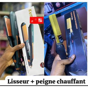 Lisseur + Peigne Chauffante 