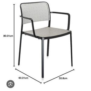 Chaise en plastique de salon balcon - blanc noir