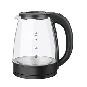 Smart Bouilloire Électrique En Verre Transparent - Sans Fil Automatique _STPE-991V_Haute Puissance, 1500W, 1.8L, Protection Contre L'Ébullition À Sec, Écologique/ Finition noire épurée