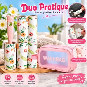 Set de Rouleaux Adhésifs Anti-Poils