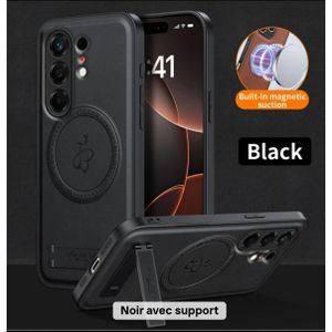 Coque Tecno camon 50 pro noir tige cuire mag