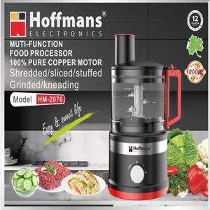 Hoffmans Robot Culinaire Multifonction HM-2076 - Hachoir, Râpe, Pétrisseur Électrique
