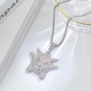 Collier hip-hop personnalisé de style occidental avec monstre Gengar en diamants