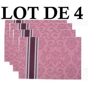 Lot de 4 sets de table en vinyle tissé pour intérieur - Lavables et faciles à nettoyer