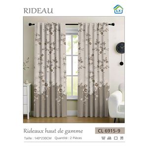 Lot de 2 Rideaux haut de gamme de Porte/Fenêtre - 140/230CM - À motif CL 6915-9