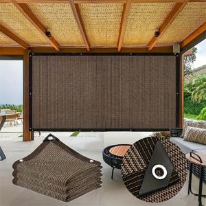 Clôture, brise-vue, toile pare-soleil, barrière de balcon, écran d'intimité, brise-vue coupe-vent pour fenêtre, fenêtre percée de trous - 2*3M - Marron