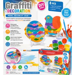 kit de peinture diy pour enfants – 8 pièces, figurines à peindre avec peintures et pinceau