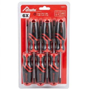 ONSITE Jeu De 6 Tournevis Torx Professionnels - Pointes Magnétiques En Acier CRV - Tailles T10 À T30 - Idéal Mécanique & Bricolage