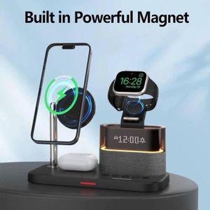 Station de Charge Sans Fil 5-en-1 avec Réveil & Veilleuse – Smart Dock Pro