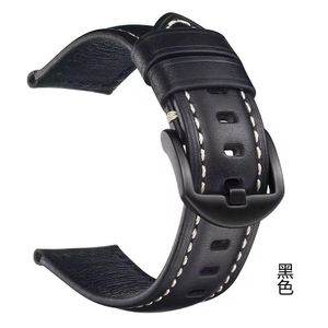 Bracelet Montre En Cuir Premium Noir – Résistant & Confortable – Boucle Métallique – Style Élégant