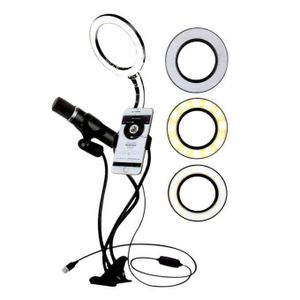 Agréable Selfie Ring Light, Lampe De Caméra LED Rotation à 360 Degrés Avec 3 Modes D'éclairage