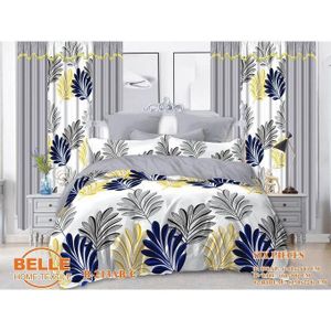 Lot Complet : 2 Draps + 2 Taies + 2 Rideaux – Design Élégant et Confort Assuré