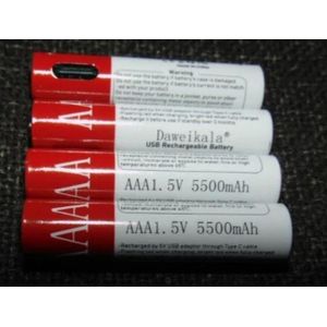 Lot de 4 Piles AAA Rechargeables par USB-C - Lithium-Ion 1.5V Haute Capacité