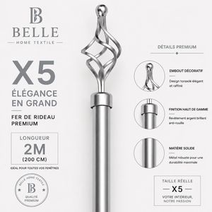 Belle lot De 5  Tringles à Rideaux Extensible 2m