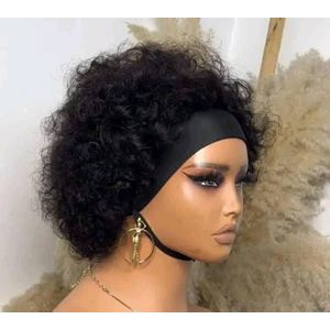 Perruque Afro Avec Bandeau Noir Sans Colle