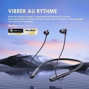 Oraimo Necklace Lite OEB-311 - Connexion à Deux Appareils - Alerte Par Vibration - Bluetooth