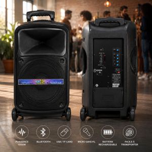 Enceinte Portable Trolley Bluetooth ENKOR 15" – Strong Voice