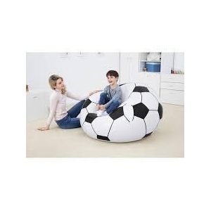 Bestway Pouf Gonflable Ballon de Football – Fauteuil Confortable pour Enfants
