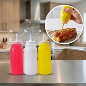 Lot de 3 bouteille à Presser pour Sauce 300ml – Précision et Praticité en Cuisine