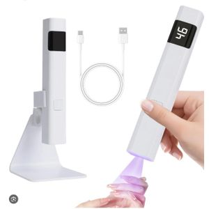 Mini Lampe UV/LED Portable pour Ongles avec Support – Sèche-Ongles Rechargeable USB de Poche pour Faux Ongles et Gels