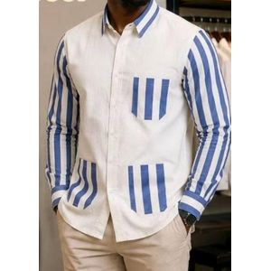 TAFA Chemise Manches Longues à Rayures