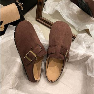 Mules plates à semelle de liège - Chaussures décontractées pour femmes à semelle souple