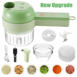 4 En 1 1200mah Hachoir électrique Multifonctionnel De Légumes - Vert