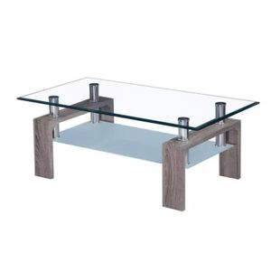 Table vitrée Centrale Basse transparent