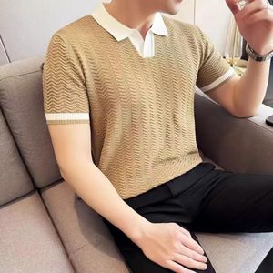 Polo Homme Élégant Manches Courtes – T-Shirt  Style Premium  beige 