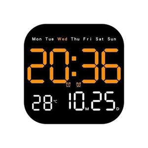 Cool Horloge Murale Numérique 18,5 Cm, LED, Date Et Température, Gradation Automatique, Jour De La Semaine,