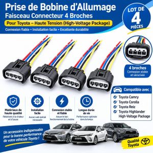 Lot De 4 Prises De Bobine D Allumage Faisceau Connecteur 4 Broches Pour Toyota High Voltage Package