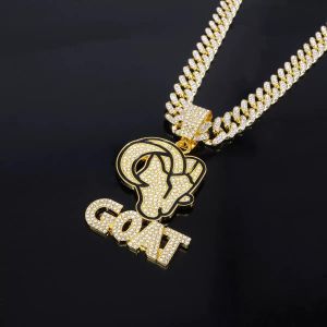 Gm Collier bling bling hip hop faux diamants : or