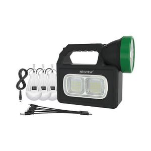 Puissant Kit solaire avec 3 ampoules et lampe torche LED, 4V1200mah