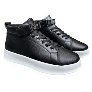 Fahsion Baskets Homme Décontractées – NOIR – Semelle Blanche Confortable et Antidérapante